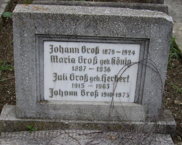Gross Johann 1879-1924 Koenig Maria 1887-1936 Grabstein